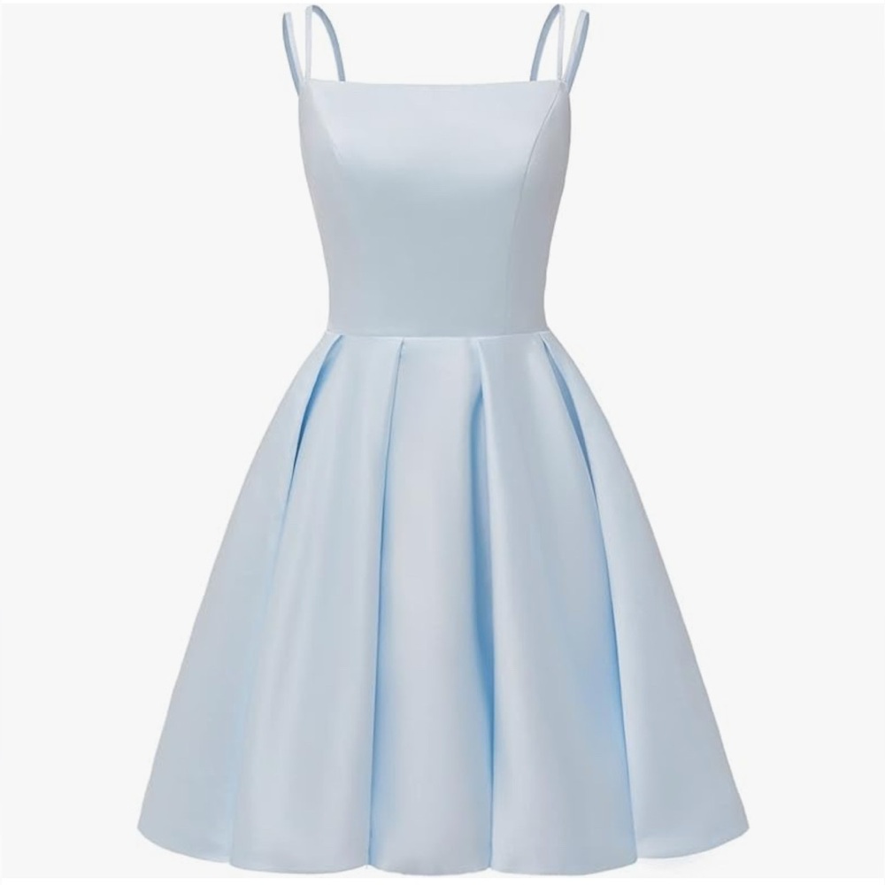 Elegant Light Blue Sleeveless Dress
